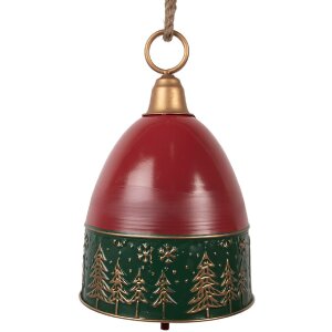 Clayre & Eef Campana decorativa Roja Verde Ø...