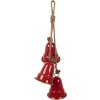 Clayre & Eef 6Y5910 Adorno Colgante Campanas Rojo y Dorado 11x11x48 cm