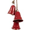 Clayre & Eef 6Y5910 Adorno Colgante Campanas Rojo y Dorado 11x11x48 cm