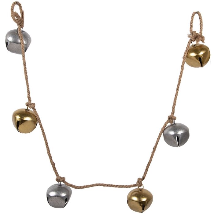 Clayre & Eef 6Y5912 Adorno con Campanillas 8x8x135 cm Dorado Plateado