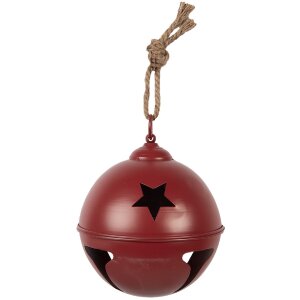 Clayre & Eef Decoración Timbre 12x12 cm Rojo/Marrón