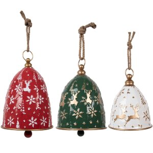 Clayre & Eef Decoración Campanas Set de 3 Rojo...