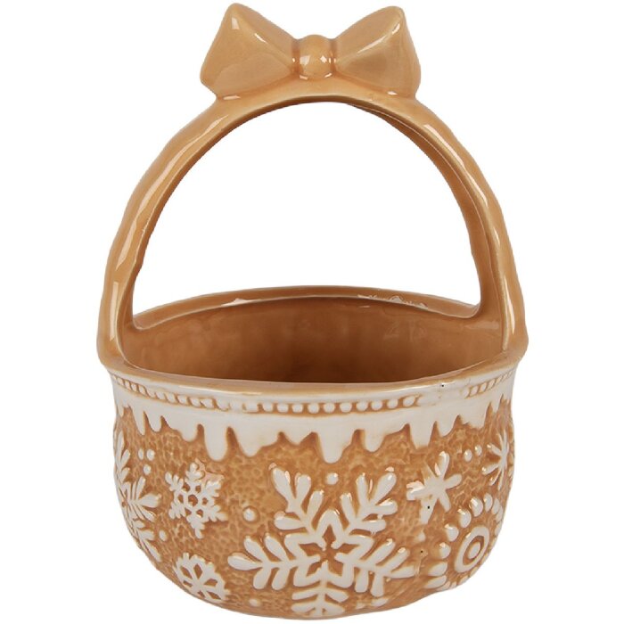Clayre & Eef Cesta Ø 15x21 cm Marrón-Beige Cerámica