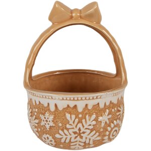 Clayre & Eef Cesta Ø 15x21 cm Marrón-Beige Cerámica