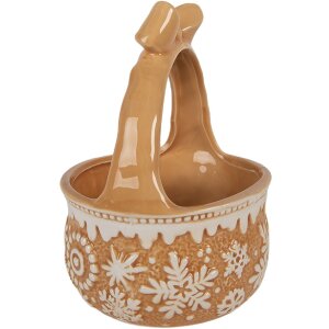 Clayre & Eef Cesta Ø 15x21 cm Marrón-Beige Cerámica