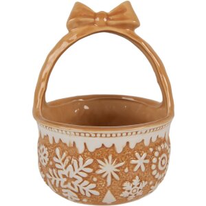 Clayre & Eef Cesta Ø 15x21 cm Marrón-Beige Cerámica