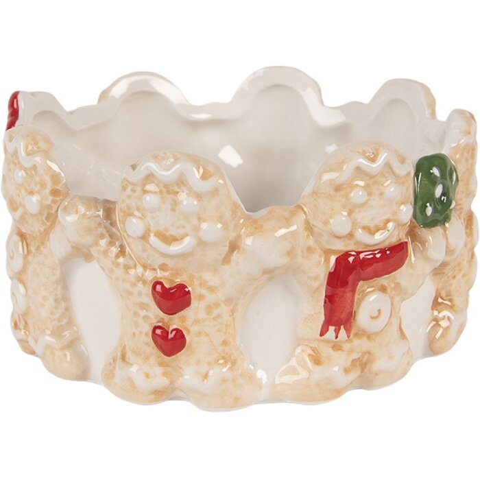 Clayre & Eef 6CE2233 Cuenco Ø 14x7 cm Marrón Beige Cerámica