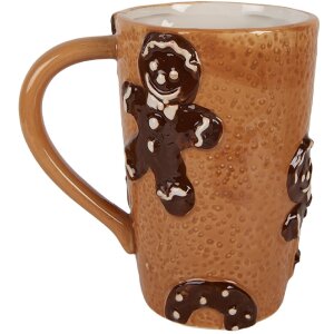 Clayre & Eef Taza 14x10x15 cm 575 ml Marrón Beige Cerámica