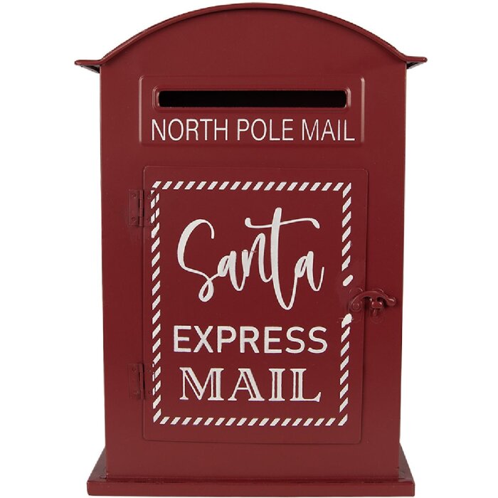 Clayre & Eef Buzón 23x8x34 cm Rojo Blanco