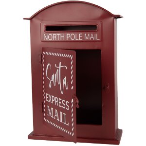 Clayre & Eef Buzón 23x8x34 cm Rojo Blanco