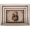 Clayre & Eef 66396 Juego de Bandejas 3 Piezas Beige-Rojo 40x30x4cm