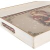 Clayre & Eef 66396 Juego de Bandejas 3 Piezas Beige-Rojo 40x30x4cm