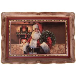 Clayre & Eef 66397 Bandeja 31x22x2 cm Marrón Rojo