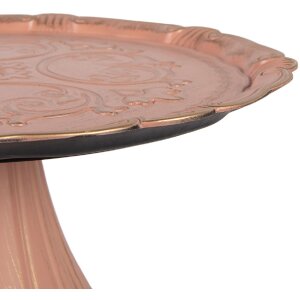 Clayre & Eef 66399 Plato para Tartas Rosa Dorado 32x15 cm
