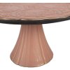 Clayre & Eef 66399 Plato para Tartas Rosa Dorado 32x15 cm