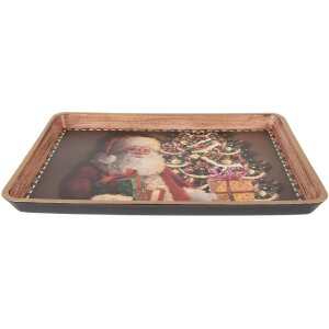 Clayre & Eef Bandeja 31x22x2 cm marrón-rojizo