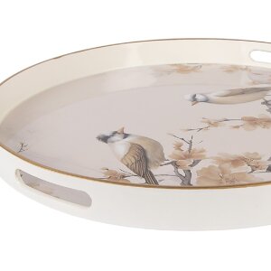 Clayre & Eef Bandeja Ø 46x4 cm Beige Marrón