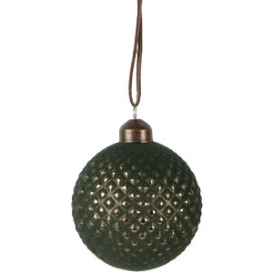 Clayre & Eef Adorno navideño Ø 8x9 cm Verde