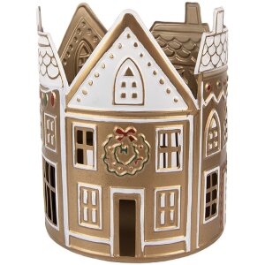 Clayre & Eef Candelabro Ø 18x22 cm Dorado Blanco