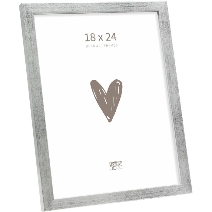 Marco de fotos de madera Deknudt S243D Antiksilber 18x24 cm