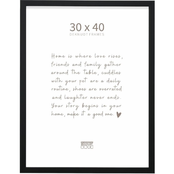 Marco de fotos de madera Deknudt S243D Negro 30x40 cm