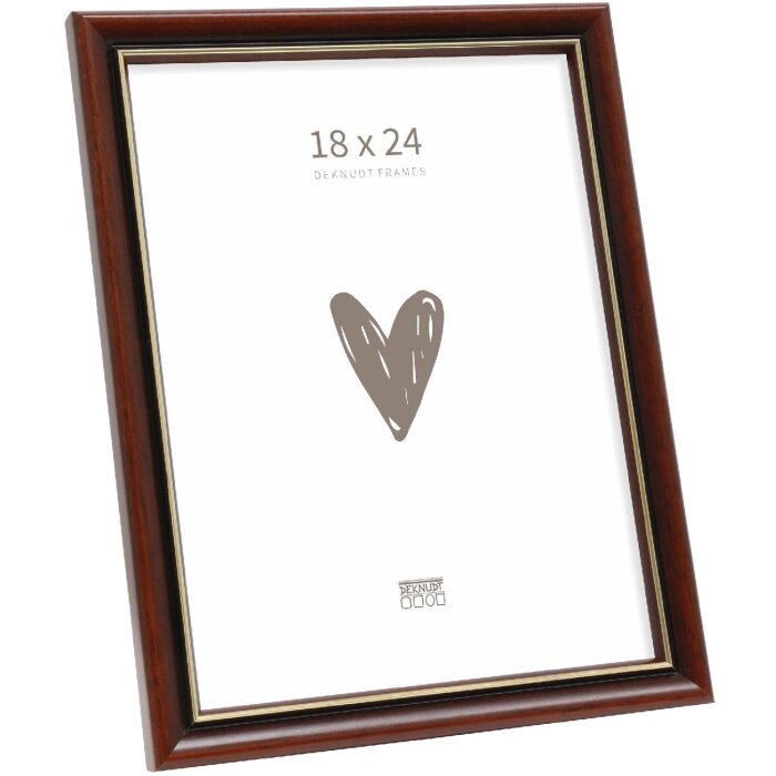 Marco de fotos clásico de madera Deknudt S407H2 18x24 cm Marrón
