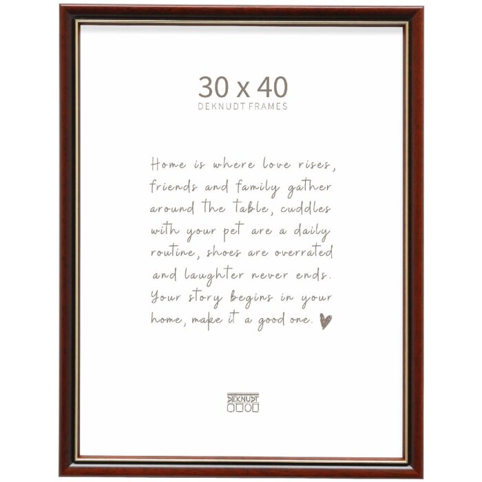 Marco de fotos de madera Deknudt S407H2 30x40 cm Marrón Clásico