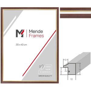 MendeFrames H007 Marco de Fotos Nogal con Borde Dorado...