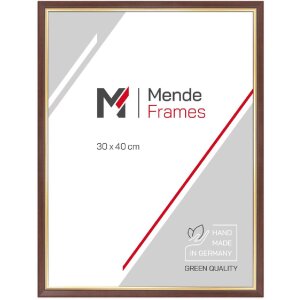 MendeFrames H007 Marco de Fotos Nogal con Borde Dorado – Varias Medidas