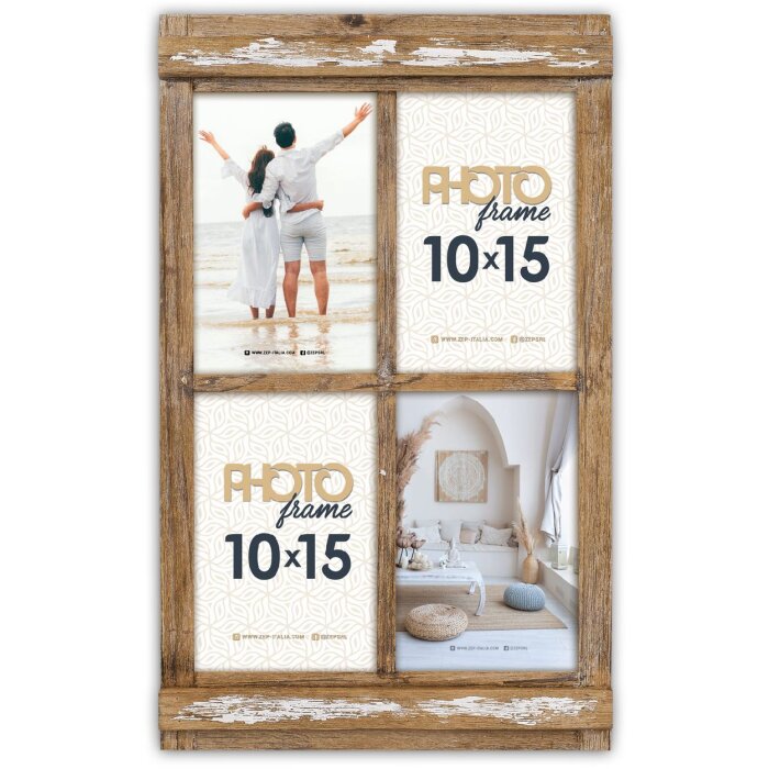 Marco de fotos de madera ZEP Bregenz para 4 fotos 10x15 cm marrón RE446