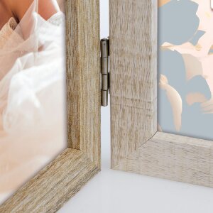 Marco de fotos de madera Trani para 3 fotos 10x15 cm Marrón/Beige/Crema 37,5x17,5 cm