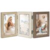 Marco de fotos de madera Trani para 3 fotos 10x15 cm Marrón/Beige/Crema 37,5x17,5 cm