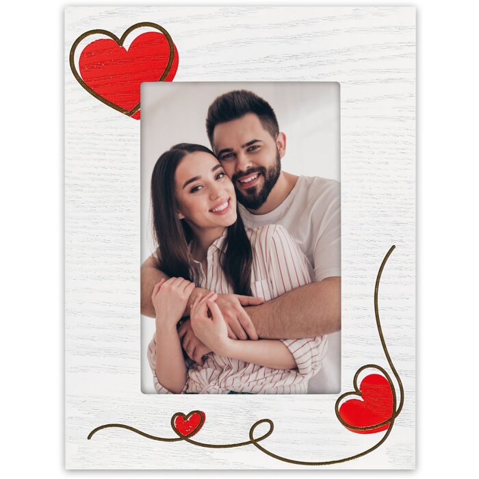Marco de fotos de madera Zoe 10x15 cm Corazones WH4846