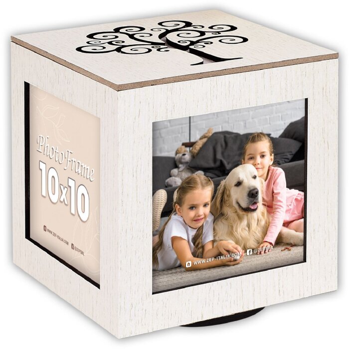 ZEP Cubo de Fotos Thomas giratorio para 4 Fotos 10x10 cm
