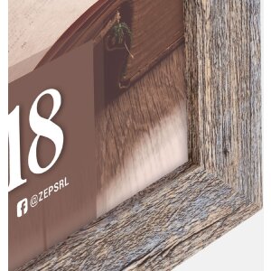 Marco de fotos de madera RENTON 13x18 cm en tono envejecido gris