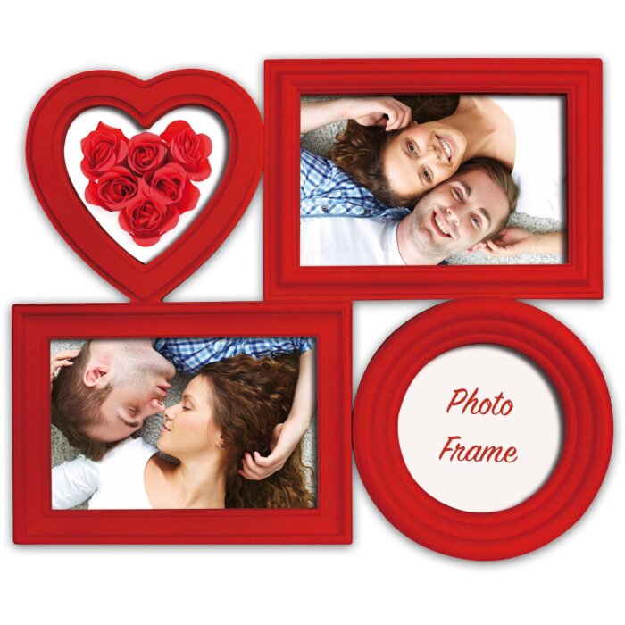 Galería de Fotos Almada roja Marco de Fotos para 4 Fotos XB45R