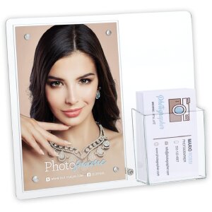 Marco de fotos acrílico ZEP Lowell 10x15 cm con soporte para tarjetas de visita EW327