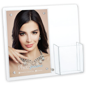 Marco de fotos acrílico ZEP Lowell 10x15 cm con soporte para tarjetas de visita EW327
