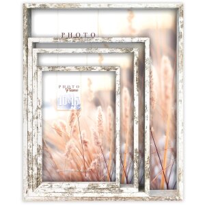 Set de 4 marcos de fotos Ravenna Blanco Antiguo 10x15 hasta 20x25 cm XD428