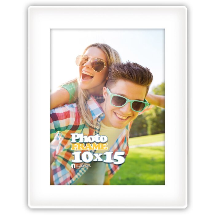 Marco de fotos magnético de acrílico ZEP TZ46W 10x15 cm Blanco