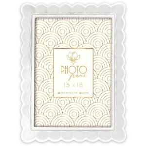 Marco de fotos HERVE W de resina 15x20 cm Blanco
