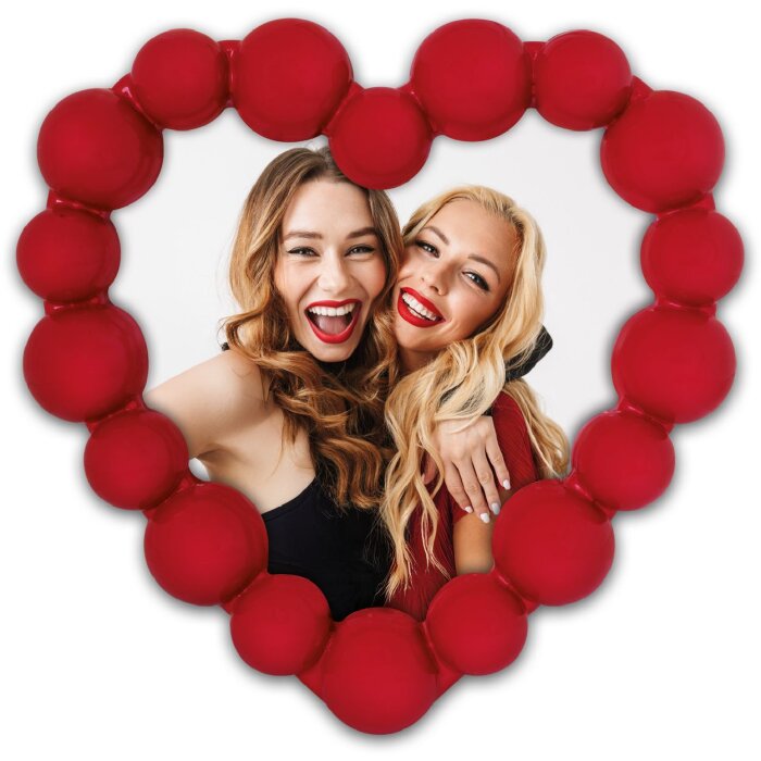 Marco de fotos Jodie 13x13 cm rojo con forma de corazón