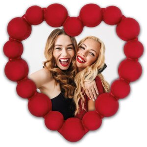 Marco de fotos Jodie 13x13 cm rojo con forma de...