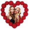 Marco de fotos Jodie 13x13 cm rojo con forma de corazón