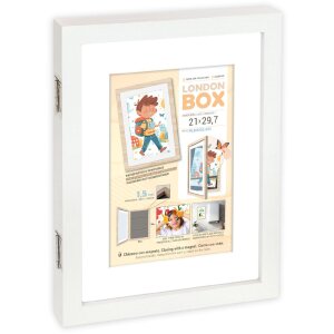 Marco de fotos de madera London Blanco MRW72 DIN A4 para colocar en pared