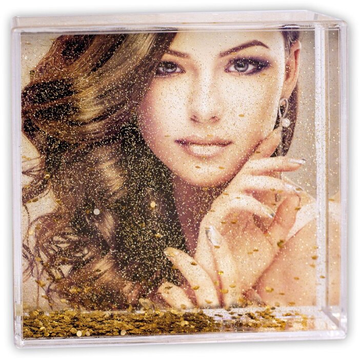 Marco de fotos ZEP RB503 Glitter Shake Frame Dorado 10x10 cm