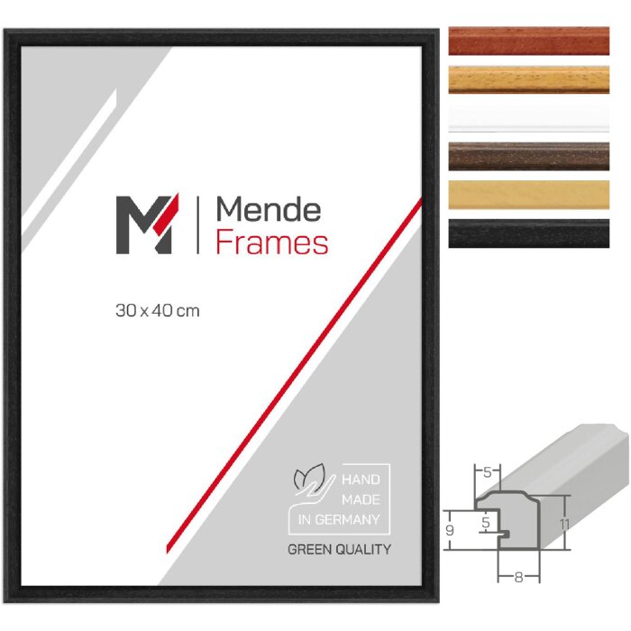MendeFrames H011 Marco de Fotos Madera Maciza muchas Größen muchos Colores Cristal Seleccionable
