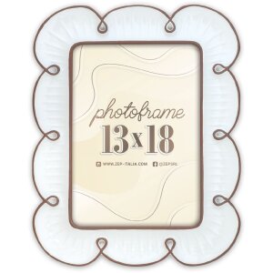 Marco de fotos Nuvola ZEP 10x15 13x18 Marrón Blanco Forma de flor Resina con cristal