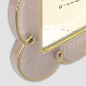 Marco de fotos Nuvola ZEP 10x15 13x18 Marrón Blanco Forma de flor Resina con cristal