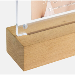 Marco de fotos de acrílico ZEP New York LED Base de madera 10x15 cm o 13x18 cm